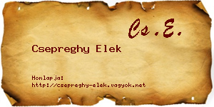 Csepreghy Elek névjegykártya